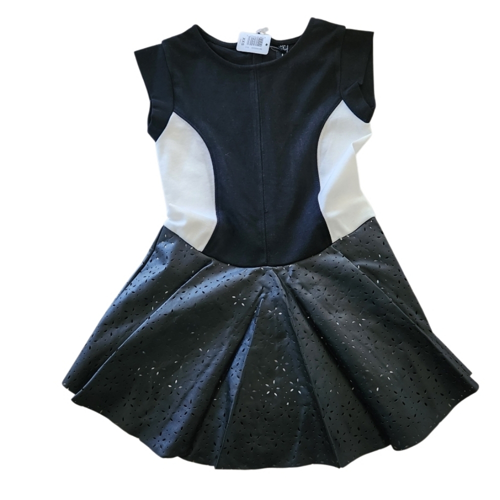 Black & White Fit-and-Flare Dress Sx Xxs Nwt